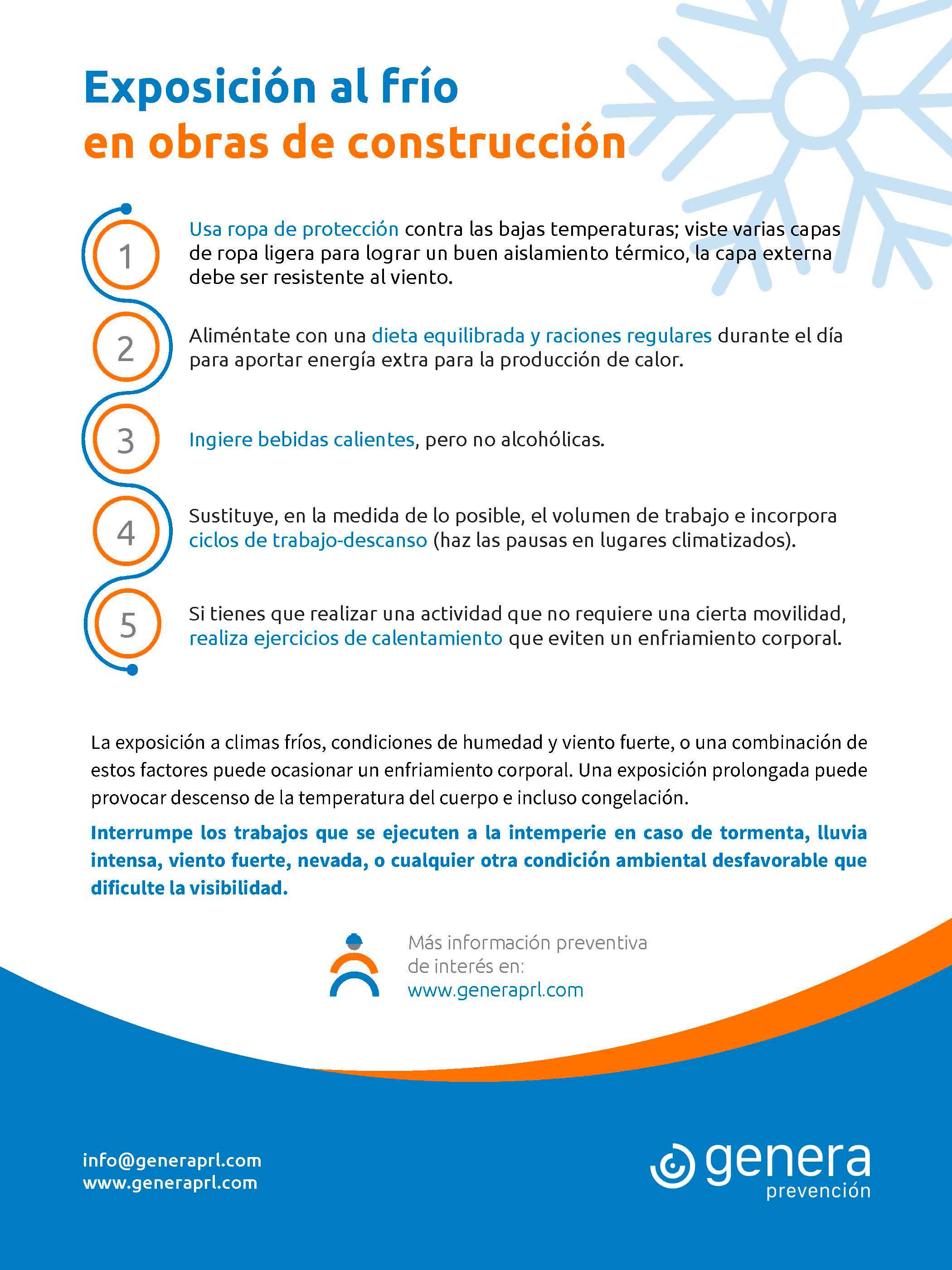 Cartel preventivo por exposición al frío